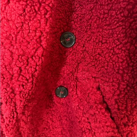 Cranberry red teddy coat - Picture 5 of 6